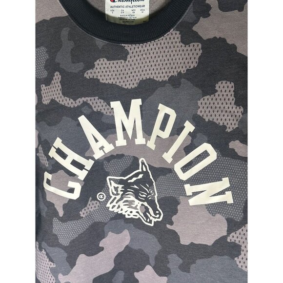 Champion Men's Camo Crewneck Sweatshirt Wolf Logo Pullover, Size S, NWT - Picture 4 of 7
